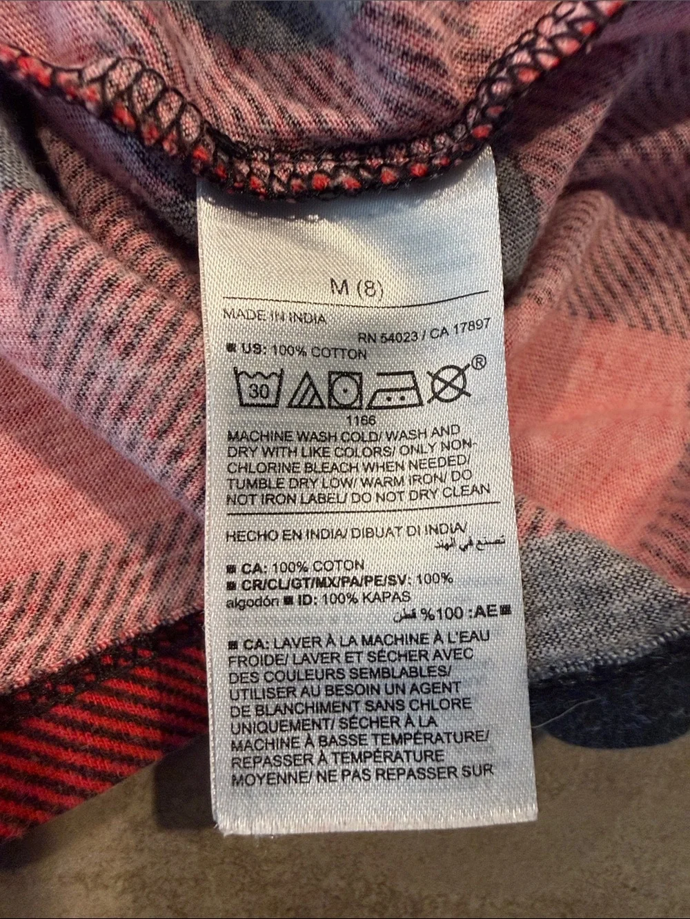 Old Navy Red and Black Buffalo Plaid Tiered Long-Sleeve Dress